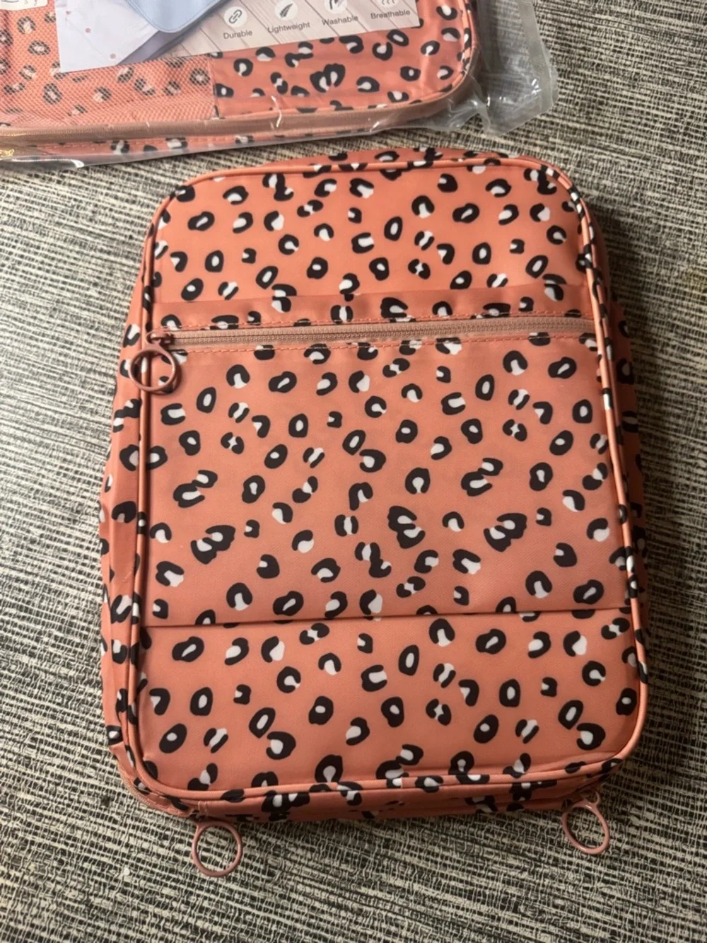 Mossio Supply Co. Coral Leopard Print Travel Pouch
